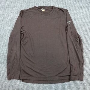 Icebreaker Bodyfit 200 Shirt Mens Large Brown Merino Wool Long Sleeve Base Layer